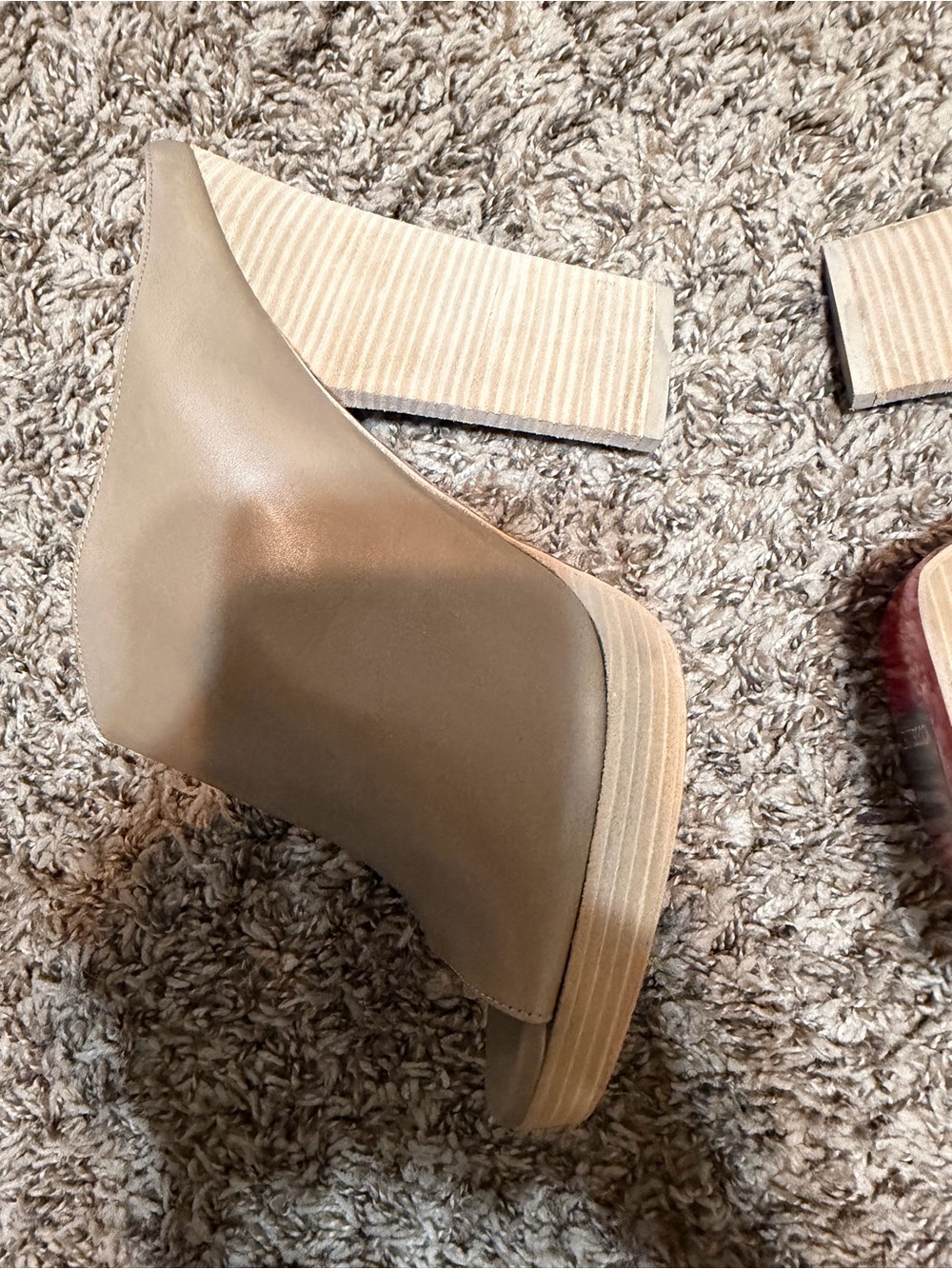 Christian Louboutin Taupe Leather Open-Toe Mules - Picture 2 of 7